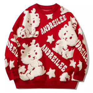 Maglione girocollo Casual in cotone 100% personalizzato con LOGO personalizzato e grazioso ricamo drago traspirante per la primavera inverno - Product Image 2