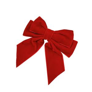 Aksesori kepala wanita elegan pegangan rambut beludru klip busur besar warna Solid Pin rambut simpul pita klip pita rambut - Product Image 5