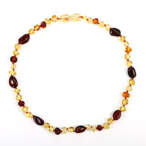 <span class=keywords><strong>Collana</strong></span> Naturale SJ Trendy in <span class=keywords><strong>Ambra</strong></span> Baltica Annodata a Mano con Perle Multicolore per Sollievo dal Dolore da <span class=keywords><strong>Dentizione</strong></span> del Bambino - Product Image 2