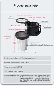อะแดปเตอร์ตัวขยายที่<span class=keywords><strong>วาง</strong></span><span class=keywords><strong>แก้ว</strong></span><span class=keywords><strong>ใน</strong></span><span class=keywords><strong>รถยนต์</strong></span>,มาพร้อมกับฐานปรับการชดเชยใช้ได้กับ Yeti 14/24/36/46Oz Ramblers ขวดน้ำ - Product Image 6
