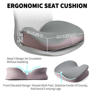 Coussin de siège en <span class=keywords><strong>mousse</strong></span> à mémoire de forme épaisse à <span class=keywords><strong>haute</strong></span> <span class=keywords><strong>densité</strong></span> coussin de siège de chaise de voiture coussin de siège ergonomique orthopédique <span class=keywords><strong>pour</strong></span> une longue séance - Product Image 2