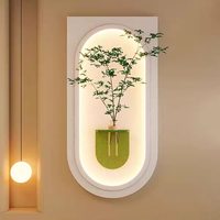 Peintures décoratives 3D en grès de luxe avec éclairage LED, plantes hydroponiques DIY, art mural haut de gamme pour la maison, l'hôtel, le bureau