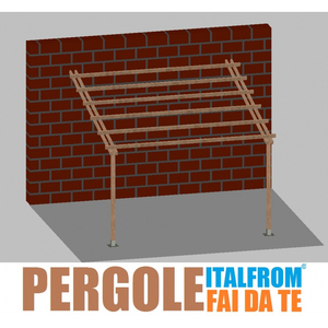 Pergola da Giardino in Legno di Pino Impregnato 4 X 4 X 2,5 m con Tettoia e Gazebo con Supporti Avvitabili - Product Image 1