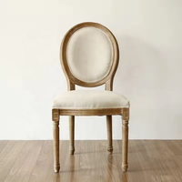 Chaise de salle à manger Louis en bois à dossier rond, confortable et à prix abordable, idéale pour les banquets et mariages