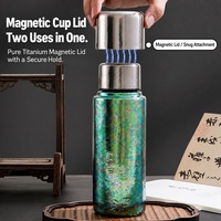 Thermos en titane pur avec infuseur à thé magnétique, 430 ml, avec logo personnalisé, léger, idéal pour les voyages, coffret cadeau