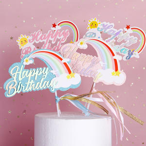 बच्चों के गुलाबी जन्मदिन के केक टॉपर्स ने इंद्रधनुष गर्ल द्वारा क्रिसमस की सजावट श्रृंखला के लिए रंग-बिरंगे इंद्रधनुष लड़की - Product Image 2