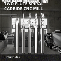 Fraise à queue en carbure revêtue d'étain à 4 cannelures pour routeur CNC, personnalisable OEM, pour le travail du bois, à coupe ascendante et descendante