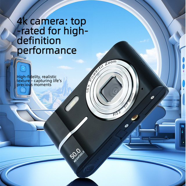 Hd Portable Small Vintage Digital Camera 2.4 Inch Screen Ccd Style Student Camera 24MP 4K Video Flip Screen TF Card Storage