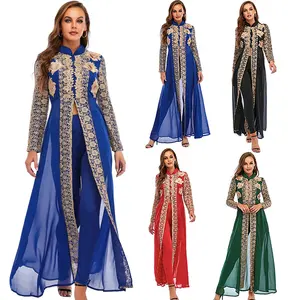 Women's Muslim Arab Women's long skirt kaftan luxurious Lace seamless embroidered sequin abaya muslim dresses