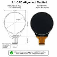 Modul LCD TFT IPS Sirkular TMK 3.4 Inci 800x800 Pemasangan Terintegrasi Antarmuka MIPI DSI 4-Lane Lampu Latar LED 30 PIN Tinggi