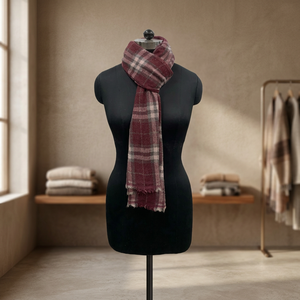 Women's Luxury Jacquard Wool Checkered <b>Scarf</b> Long Winter Warm <b>Wrap</b> for Daily Use Viraak Exports From Uttar Pradesh - Product Image 2