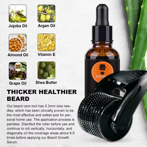 Vente chaude Organique Vegan Hommes Soins Toilettage Cadeau Ensemble Croissance Des Cheveux Barbe <span class=keywords><strong>Moustache</strong></span> Bois De Santal Croissance De <span class=keywords><strong>La</strong></span> Barbe Derma Rouleau Kit - Product Image 4