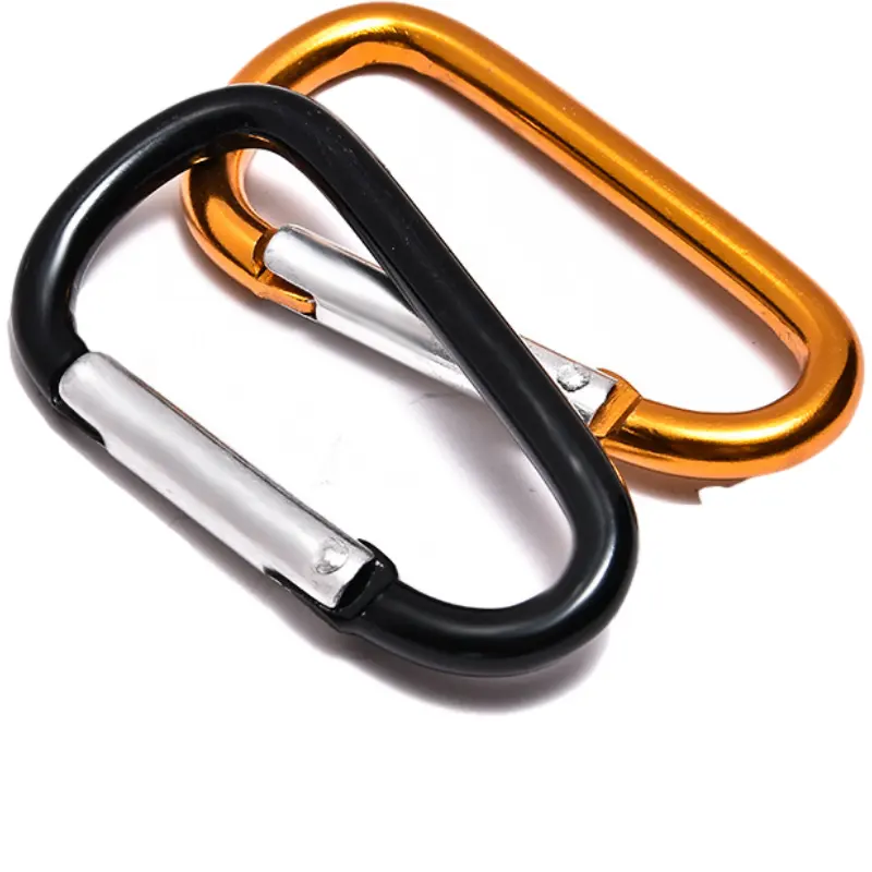 Climbing 8cm Locking Type D Quickdraw Carabiner Buckle Buckle Hanging Aluminum Nut Backpack Buckle Keychain Hook