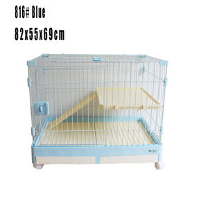 Fabrika doğrudan toptan lüks yüksek kaliteli PP plastik çelik metal demir tel çift tepsi pet köpek kedi tavşan kafesi tekerlekler - Product Image 4