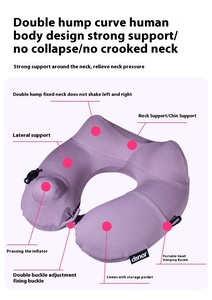 <span class=keywords><strong>Almohada</strong></span> de Viaje Inflable en Forma de U, Portátil, Plegable, Ajustable, Lavable, de Seda Helada Refrescante, Transpirable para Verano, para <span class=keywords><strong>Auto</strong></span> - Product Image 3