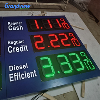 Pantalla LED para Gasolinera, Tótem Publicitario, Letrero de Precio de Combustible, Panel de Visualización de Precios de Diésel y Gasolina