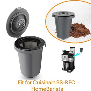 Taza de filtro reutilizable compatible con Cuisinart SS-RFC HomeBarista, taza de filtro recargable para cafeteras individuales Cuisinart - Product Image 2