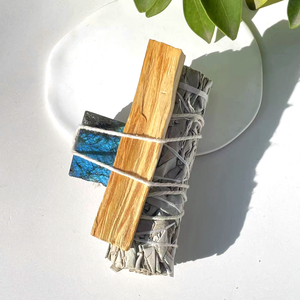 Lot de bâtons de sauge blanche en gros avec Palo Santo et cristaux bruts, kit de purification et de méditation pour la maison, approvisionnement en vrac - Product Image 3