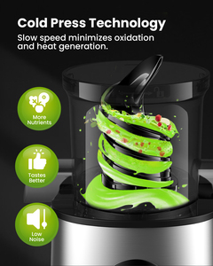 Extractor de Jugos GDOR de Alto Rendimiento y Ahorro de Espacio, Exprimidor Lento de Presión en Frío de 4.3 Pulgadas, Máquina para Hacer Smoothies - Product Image 5