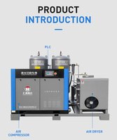 Compresseur d'air à vis sans huile triphasé HUITONG XINDA Industrial 5-en-1 55 kW avec moteur, réservoir de 1200 L, refroidissement par air