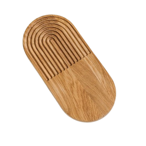 Natural Wood <b>Coffee</b> Tea Bread Serving Tray with Handle Portable <b>Oval</b> Shape Tray for Home & Hotel Restaurant - Product Image 4