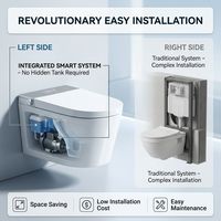 Nouvelle toilette intelligente de luxe à nettoyage automatique, WC mural intelligent avec télécommande