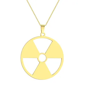 Stainless Steel Pendant Radiation Hazard Symbol Pendant Necklace Jewelry for Women