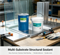 Scellant structurel en silicone acide bicomposant, direct usine, pour joints structurels de profilés aluminium de portes et fenêtres de construction