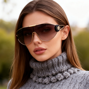 Lunettes <span class=keywords><strong>de</strong></span> <span class=keywords><strong>soleil</strong></span> KAJILA, tendance, <span class=keywords><strong>de</strong></span> marque, avec logo personnalisé, monture en métal surdimensionnée, protection UV400, pour femmes - Product Image 1