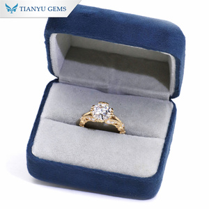 Anelli personalizzati 925 in oro massiccio 10K 14K argento 18K 3CTW tondo OEC Moissanite anello di fidanzamento - Product Image 4