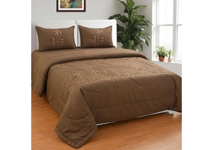 Ensemble de draps brodés en coton de qualité supérieure – Taille King avec housses de coussin matelassées - Product Image 4