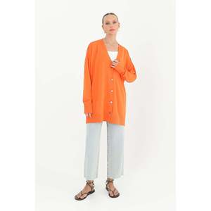 Túnica Básica con Estampado Floral Naranja para Mujer Puane, Blusa Cómoda para Uso Diario con Elegante Diseño de Flores - Product Image 1