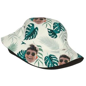 Custom Photo Bucket <b>Hat</b> Personalized Tropical Leaf Design Fun Summer Travel Fishing Cap <b>for</b> Men and Women Cartoon Pattern - Product Image 3