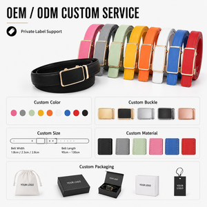 <span class=keywords><strong>Ceinture</strong></span> à boucle automatique <span class=keywords><strong>en</strong></span> <span class=keywords><strong>cuir</strong></span> de vachette pour femmes d'affaires, logo personnalisé d'usine, mode, adolescent, enfant, robe formelle - Product Image 3