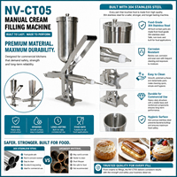 Nouvelle machine à garnir multifonctionnelle en acier inoxydable de 5 L, injecteur manuel de crème, de chocolat et de confiture pour éclairs, gâteaux feuilletés, beignets