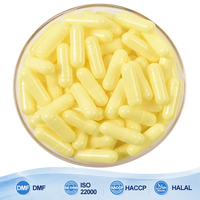 Capsules vides jaunes homogènes et vibrantes, lisses, à dissolution rapide, toutes tailles, capsules de gélatine dure vides