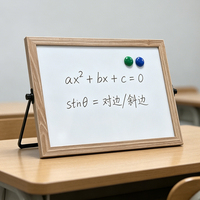 Tableau blanc effaçable à sec portable avec cadre en bois et support en métal, mini tableau blanc magnétique pour enfants, enseignants