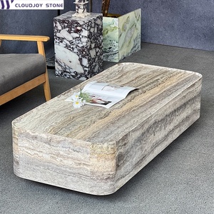 Tùy chỉnh hiện đại sang trọng màu xám bạc hình chữ nhật travertine Đá Cẩm Thạch Bàn cà phê với cơ sở thấp cho phòng khách đồ nội thất trung tâm bảng - Product Image 3