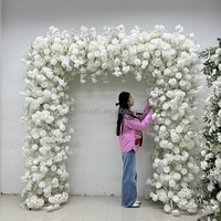 Arche de fleurs blanches en mousse SMS 8x8 pieds, double face, pour décoration de mariage et événements