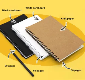 Papel Kraft A5 con logotipo personalizado, cuaderno diario en espiral con bobina, cuaderno diario con logotipo impreso, Bloc de notas ecológico, cuaderno de regalo promocional barato
