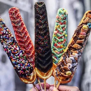 Tatlı gevrek Lolly Waffle Pops Sticks Maker makinesi