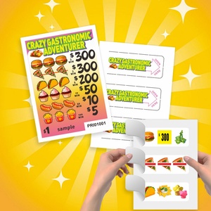 Billets à déchirer de haute qualité en papier recyclable, impression sérigraphique, solutions de jeu personnalisées en usine - Product Image 1