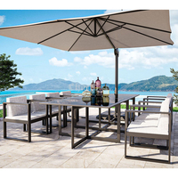 Ensemble de table de chaise de salle à manger en aluminium meubles de patio extérieur table à manger