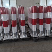 Barrière de stationnement robuste en acier, poteau fixe en acier inoxydable, idéal pour les parkings de supermarchés en bord de route et les autoroutes