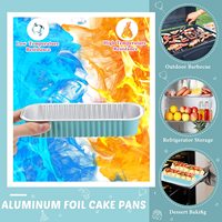 50 Pcs Mini Moules À Gâteau Avec Couvercles 6.8 oz Rectangle Feuille D'aluminium Moules À Gâteau Jetable Conteneurs À Gâteau Avec Couvercles