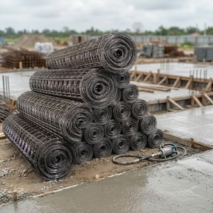 Grillage en acier ondulé BRC # Rouleau de treillis soudé en tissu BRC lisse de 65 m, 6 x 6 pouces, 7 pieds x 75 pieds, calibre 5, pour le renforcement du béton - Product Image 1