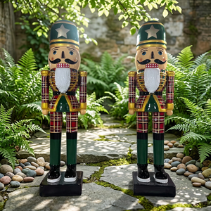 Sculptures de <span class=keywords><strong>casse</strong></span>-noisettes en fibre de verre, figurines décoratives de Noël, décorations de Noël géantes grandeur nature pour l'extérieur - Product Image 1