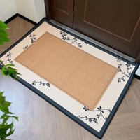 Paillasson de style médiéval et nouveau style chinois, tissé à la machine, antidérapant, lavable, sans entretien, en faux lin, pour entrées de maison