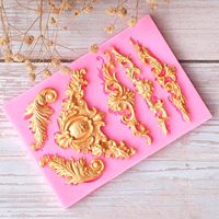 3pcs Moules en silicone baroque pour bonbons et gâteaux au chocolat pour décorations de mariage et d'anniversaire