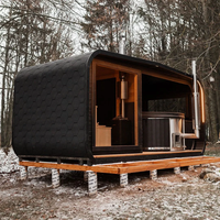 Salle de sauna électrique en bois massif au design moderne 2025, sauna sec intelligent extérieur avec panneau de commande de chauffage pour 2 à 6 personnes